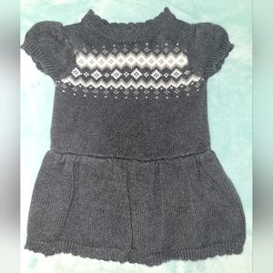 ❄️ Gymboree Fair Isle Holiday Gray Knit Sweater Dress